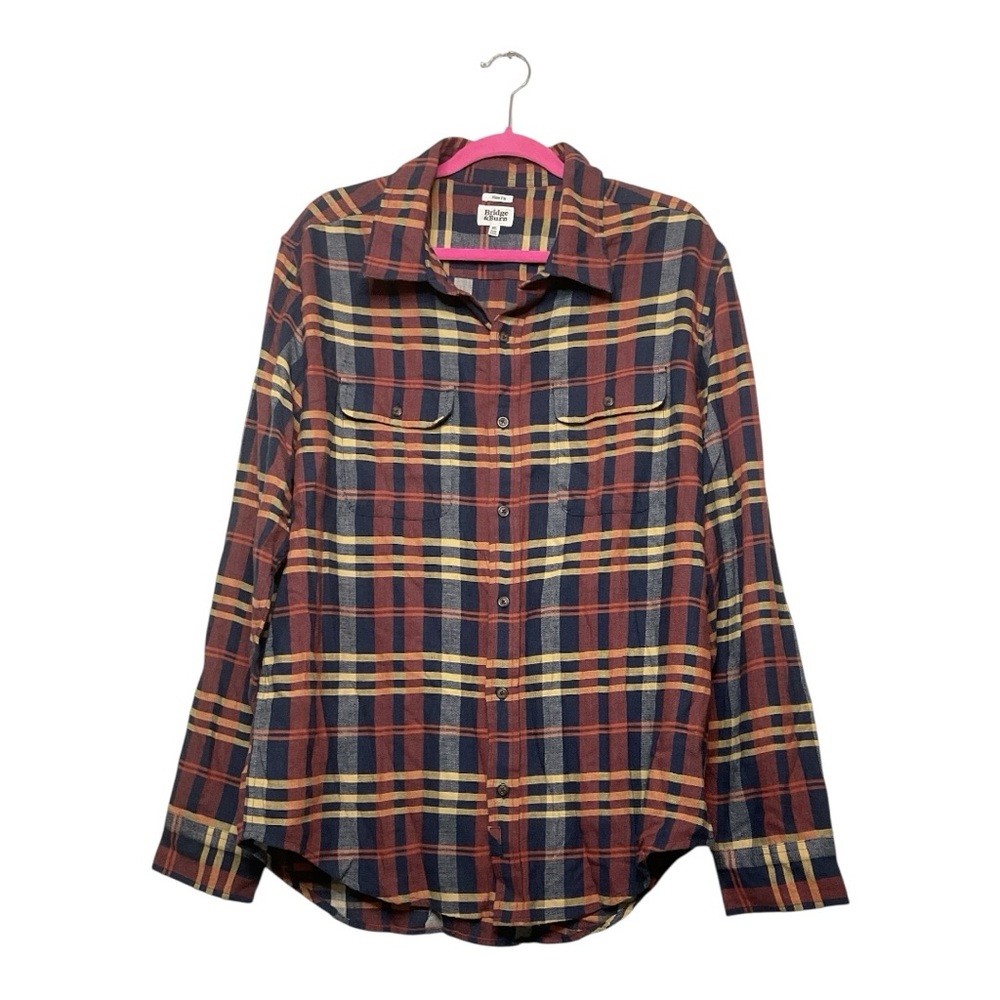 Men’s Bridge & Burn long sleeve slim fit flannel, size XL